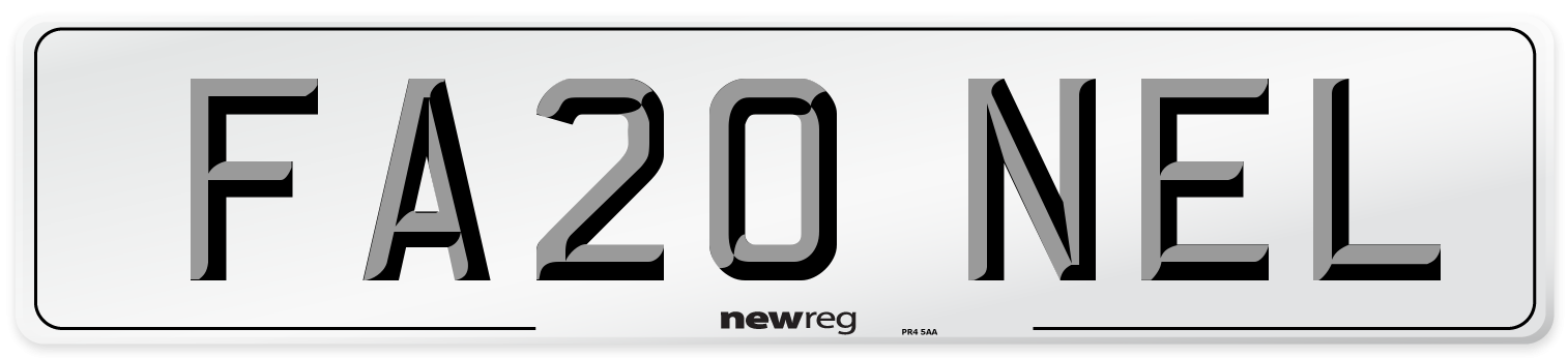 FA20 NEL Number Plate from New Reg